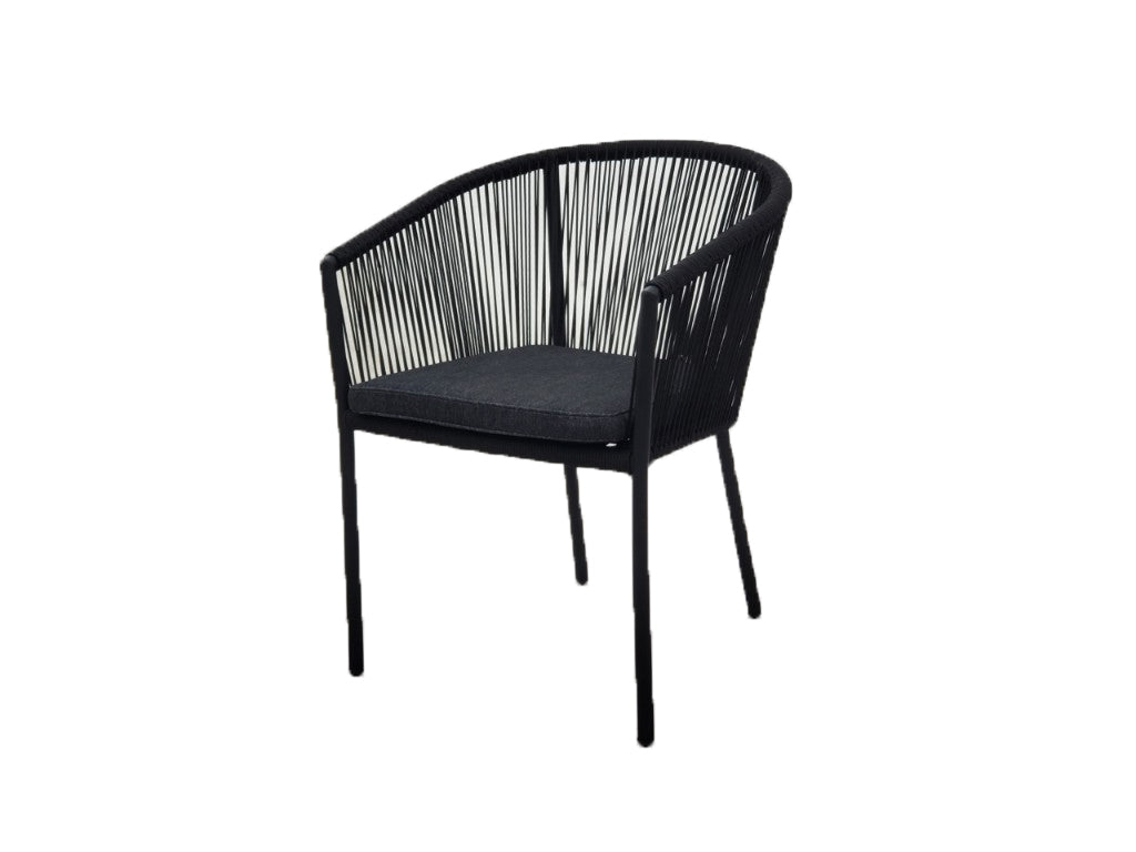 Reims Chaise de salle à manger empilable 12053 - Alu noir (lot de 2)