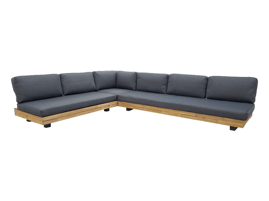 Ensemble lounge d'angle Los Angeles - Acier thermolaqué anthracite