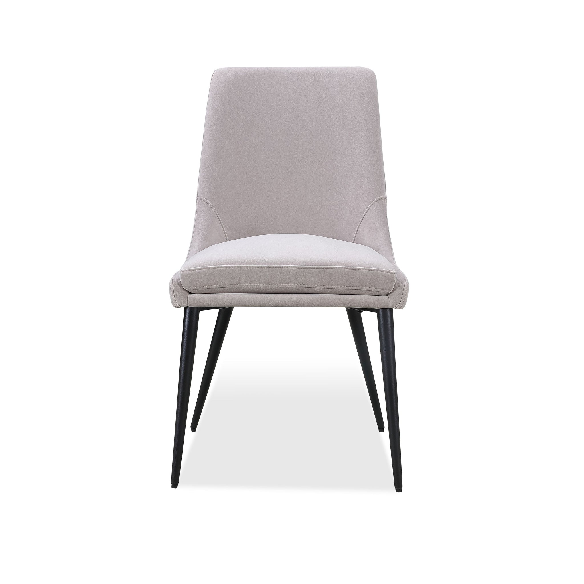 Chaise de salle à manger Winston rembourrée, pieds en métal, gris cendré et noir
