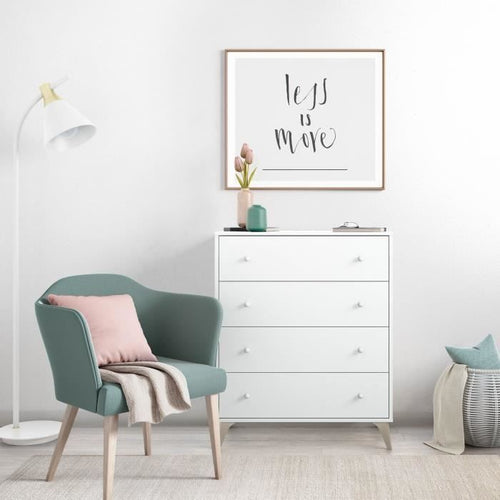 Commode - Sweet - 4 tiroirs - Blanc - 95 x 77,5 x 40 cm