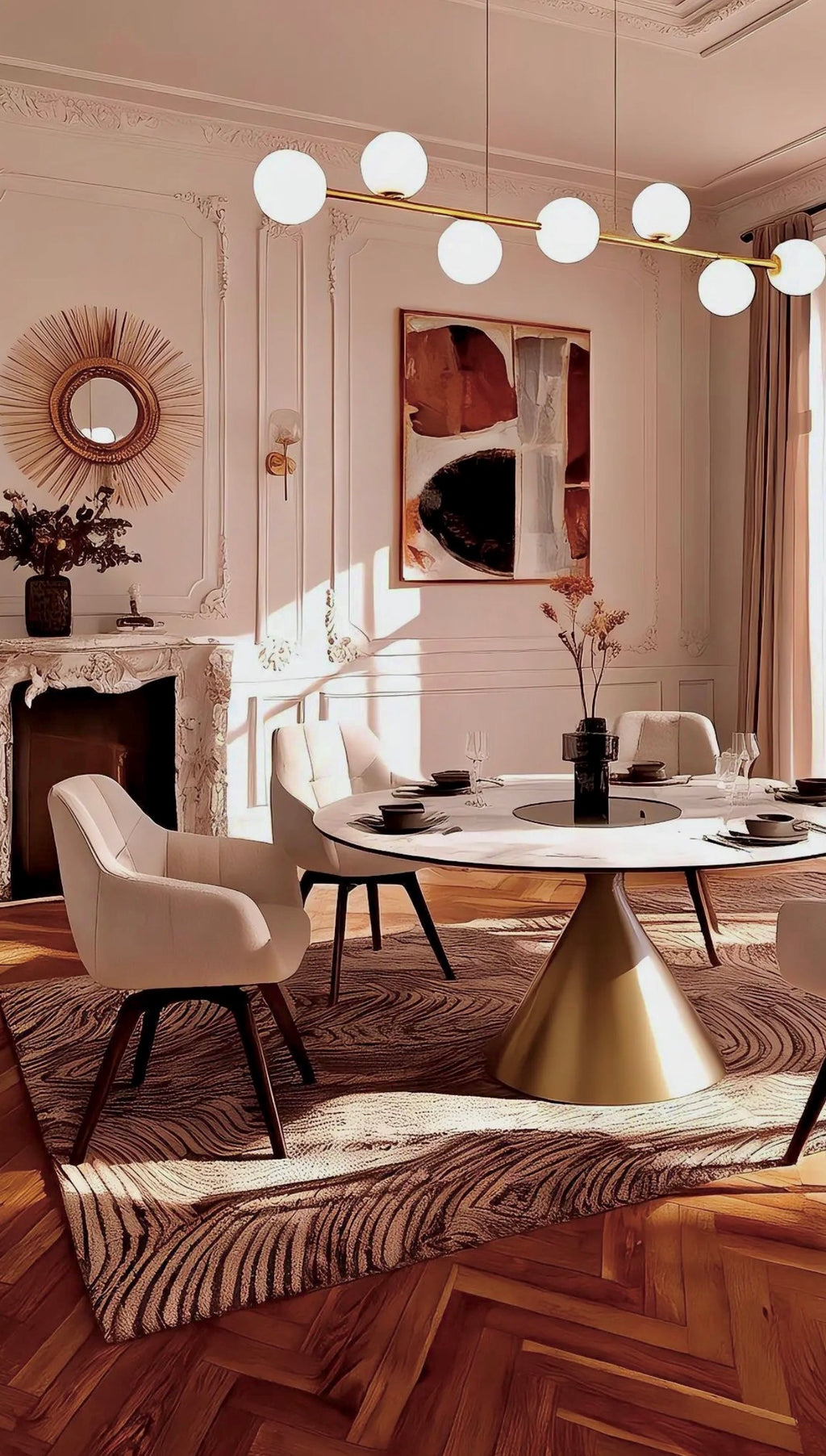 Chaise de salle à manger couleur blanc cassé avec fonction pivotante (lot de 2)