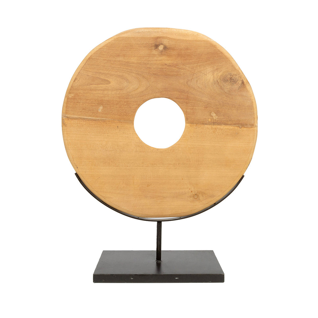 Le disque en teck sur socle - L