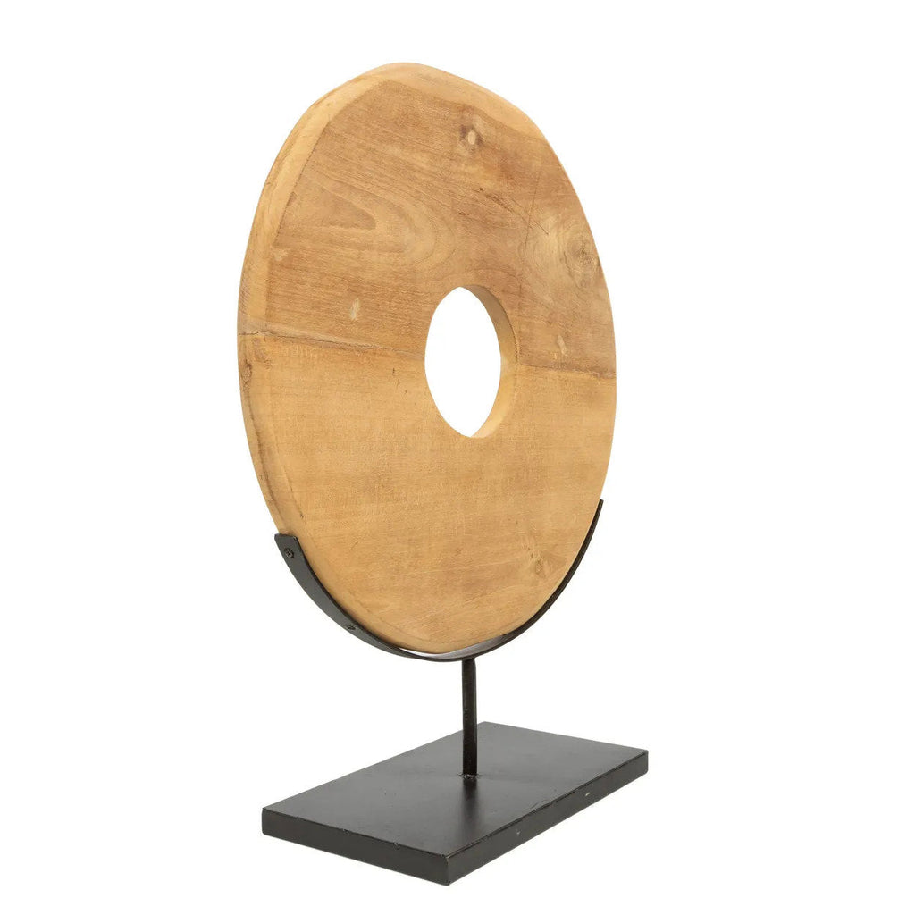 Le disque en teck sur socle - L
