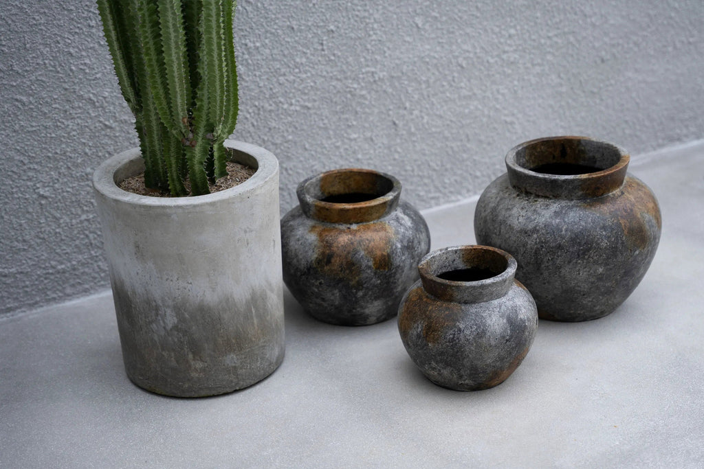 Le vase funky - gris antique - M