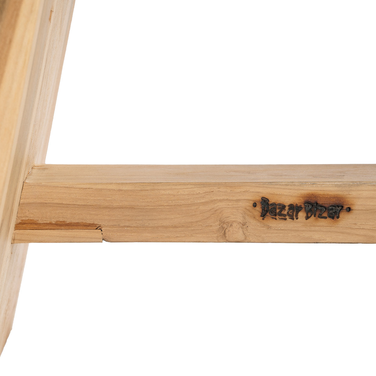 Tabouret en bois de suar avec cuir - noir naturel