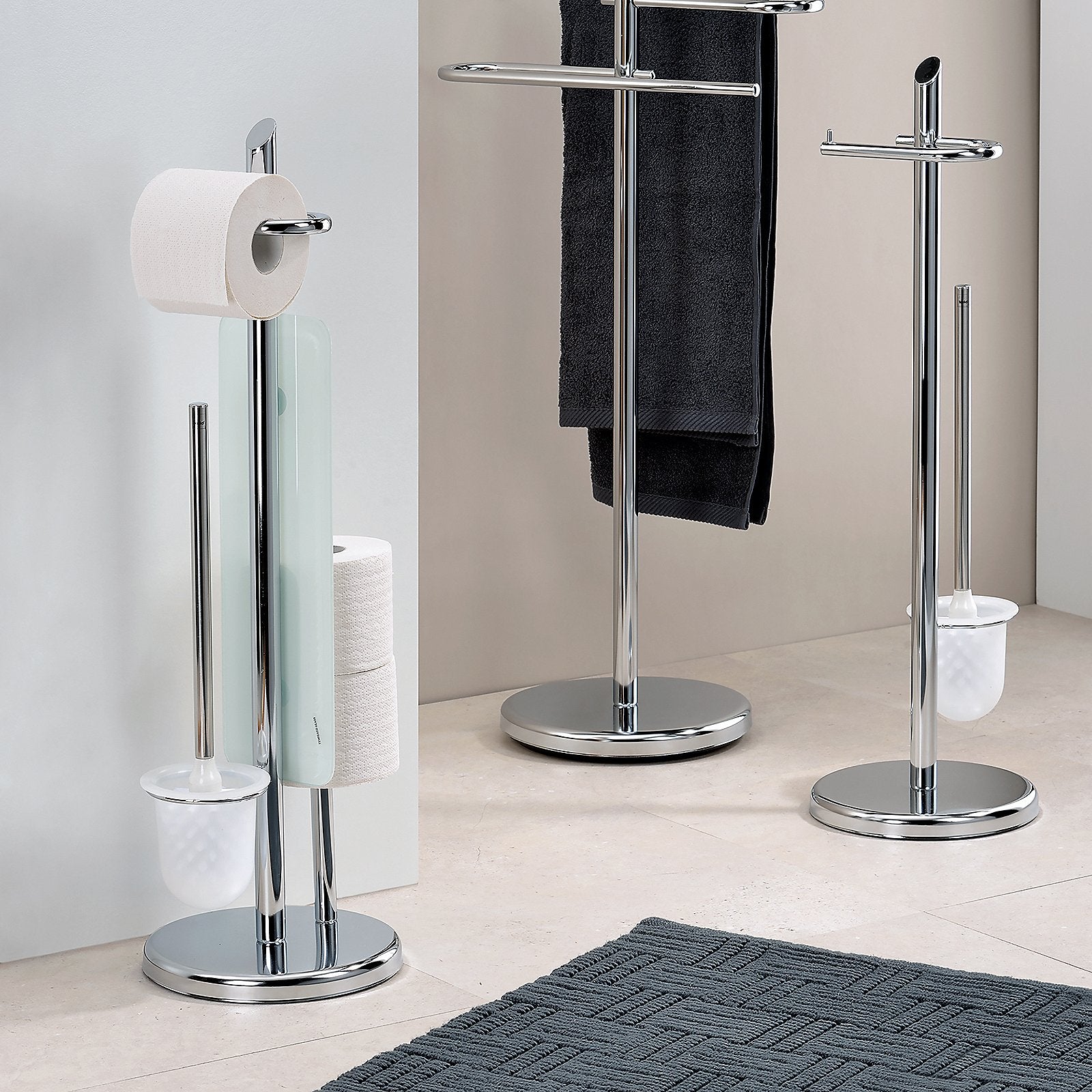Brosse de toilette et porte-rouleau de papier toilette