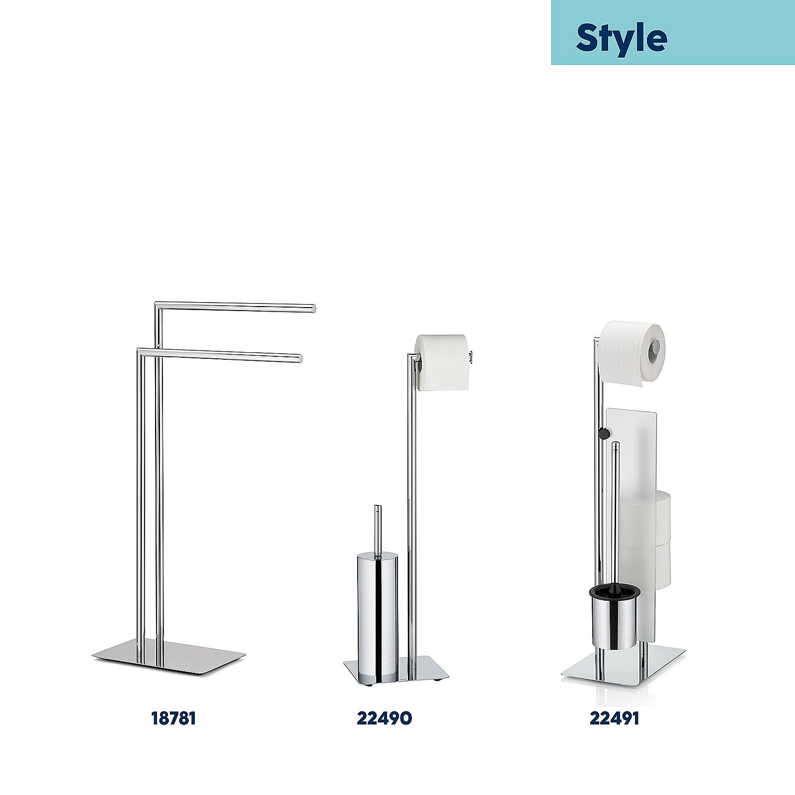 Style Brosse WC et porte-rouleau de papier toilette