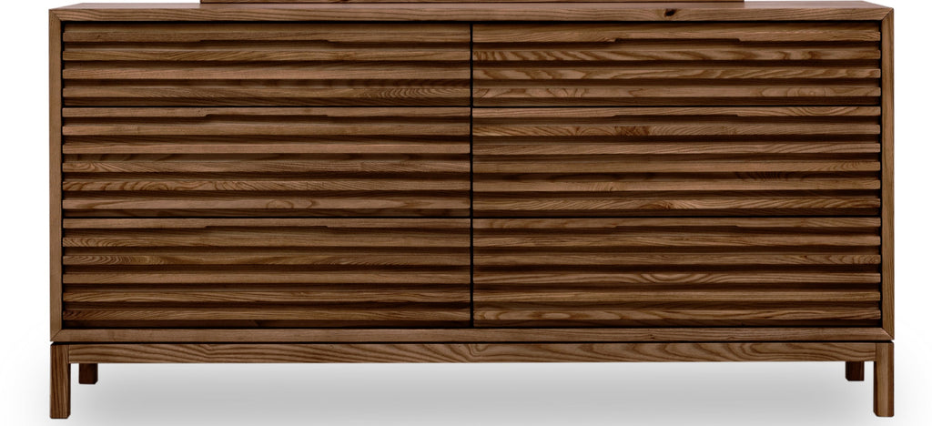 Commode Tanner à six tiroirs en bois de frêne couleur Roux