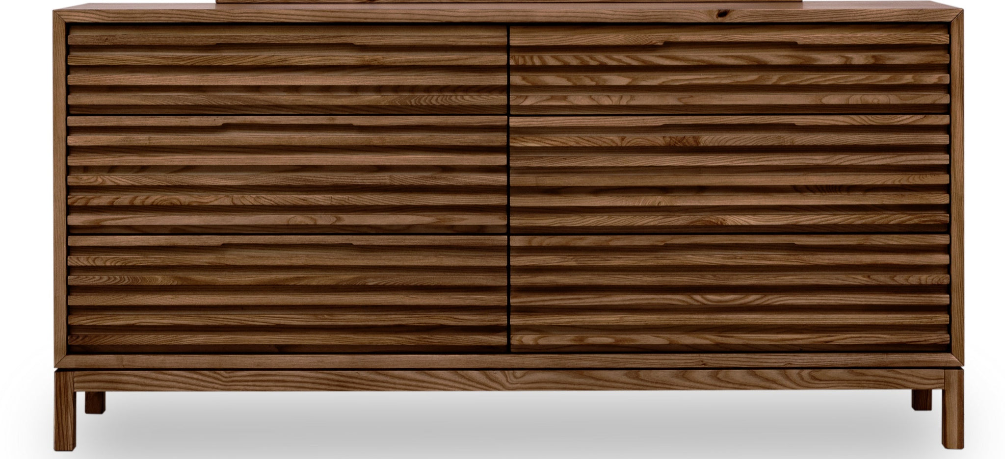 Commode Tanner à six tiroirs en bois de frêne couleur Roux