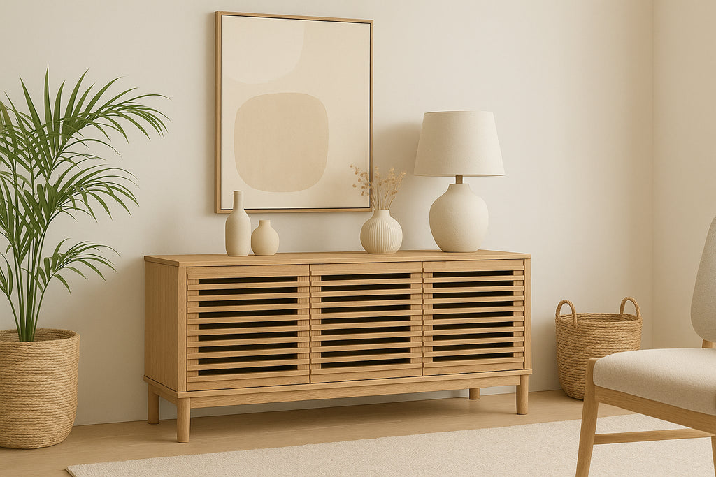 Tanner Meuble TV 3 portes coloris lin