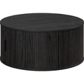 Table basse - Ronde - MDF - Noire - Essential - Diamètre 80 cm - Hauteur 36 cm - RONIN