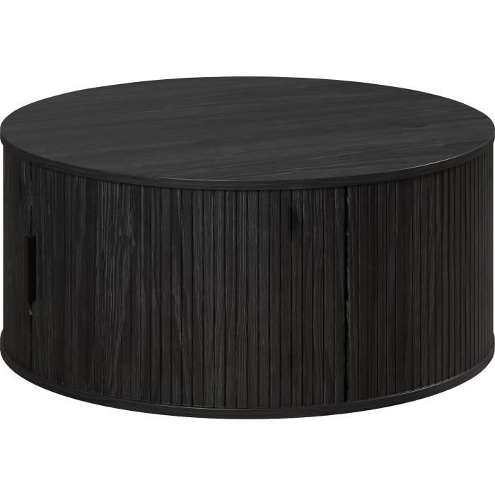 Table basse - Ronde - MDF - Noire - Essential - Diamètre 80 cm - Hauteur 36 cm - RONIN
