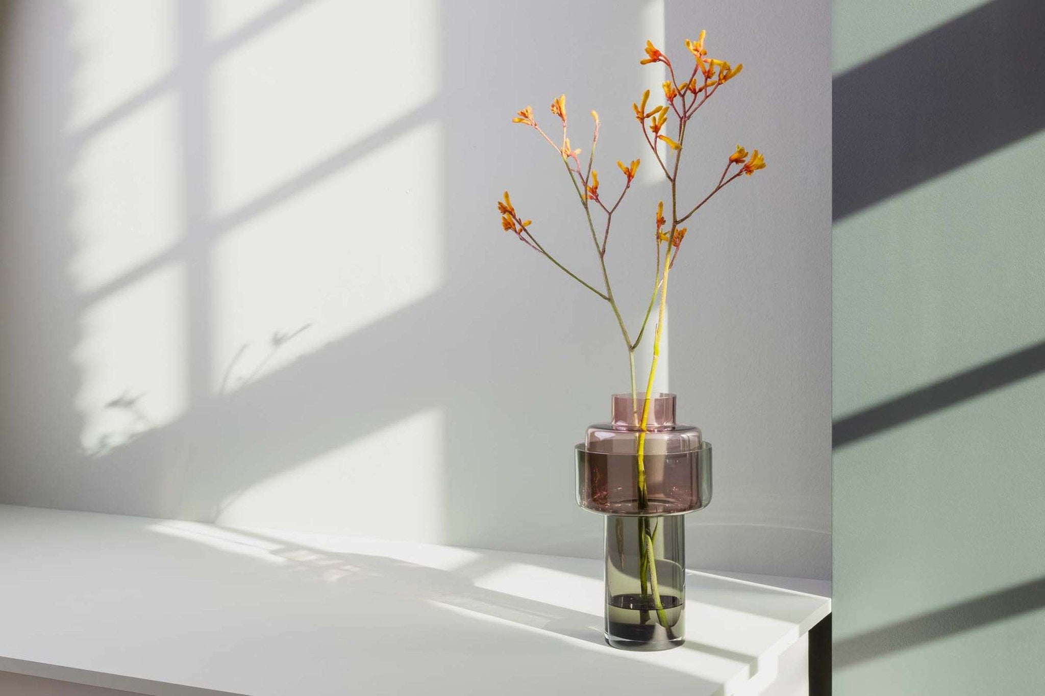 Vase Aura violet en deux parties 31 cm