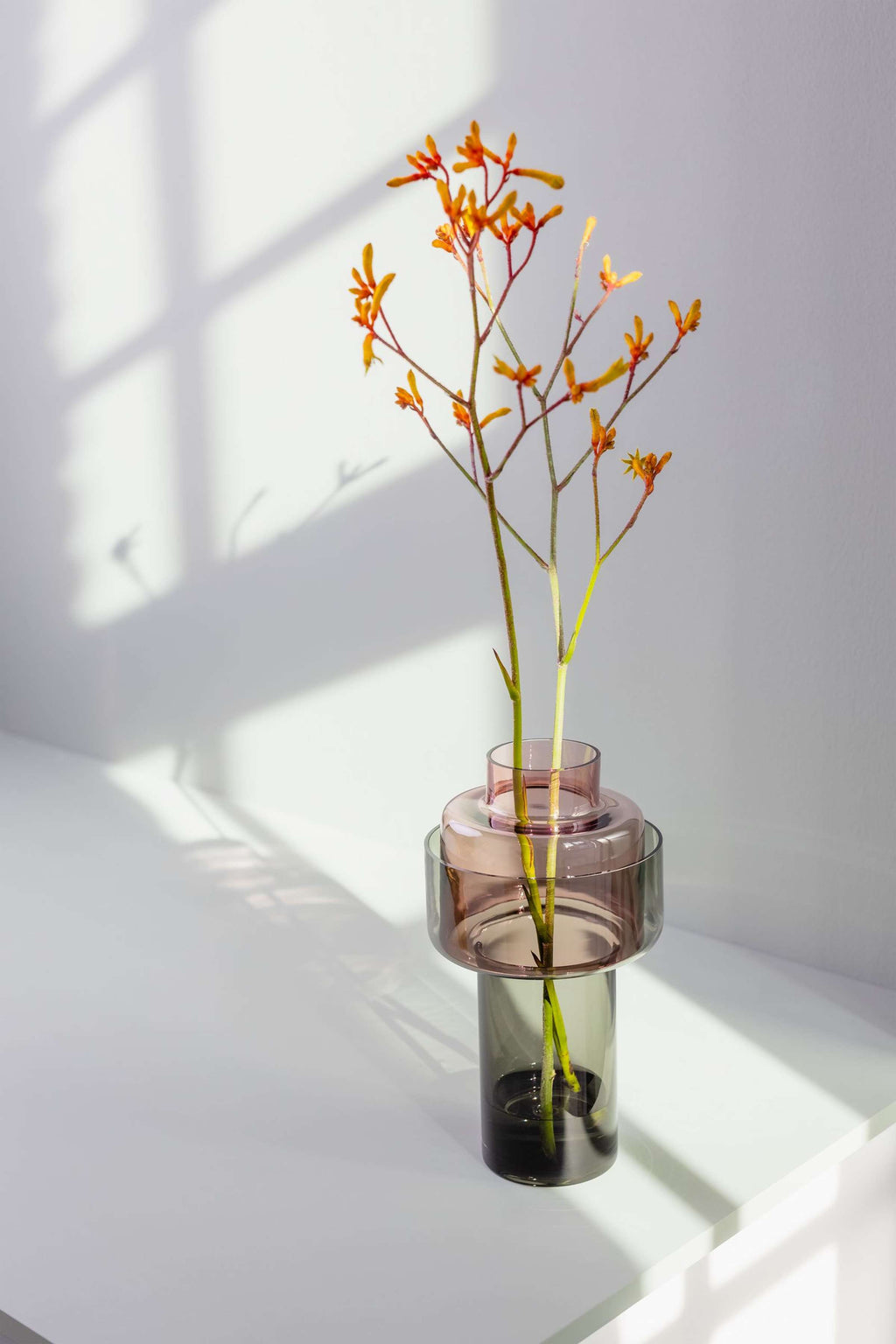 Vase Aura violet en deux parties 31 cm