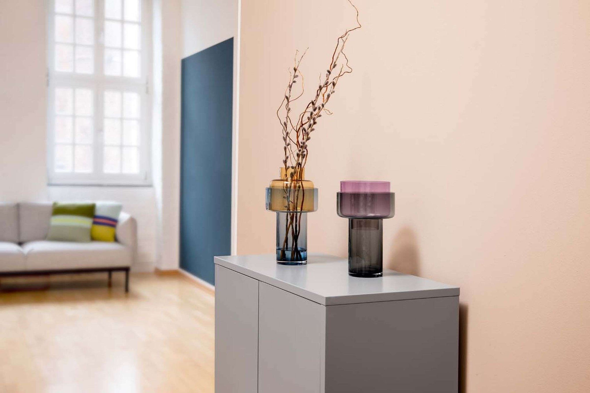 Vase Aura violet en deux parties 31 cm