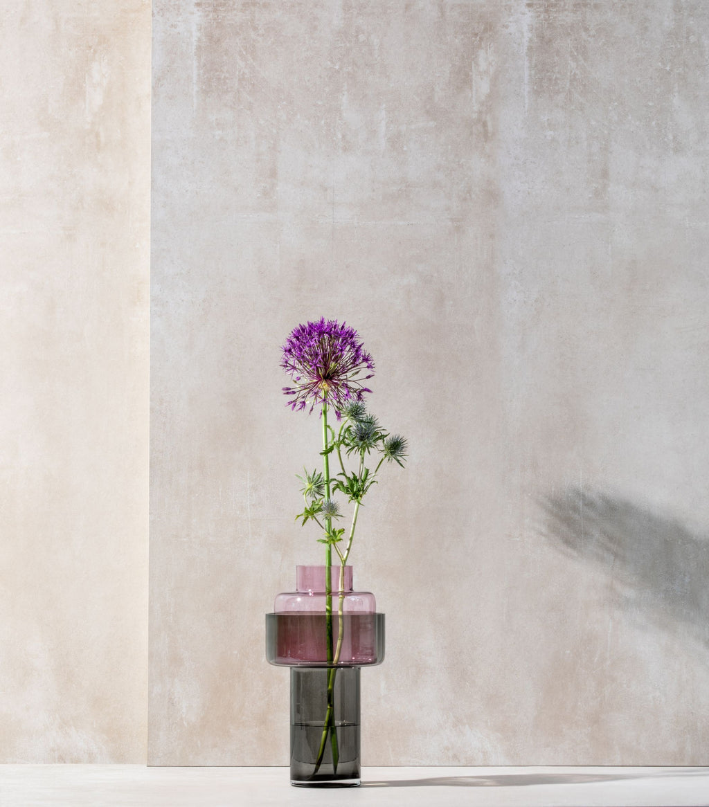 Vase Aura violet en deux parties 31 cm