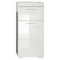 AMANDA meuble bas de salle de bains - 1 porte + 1 tiroir - L37 x P31 x H79 cm - Blanc - TRENDTEAM