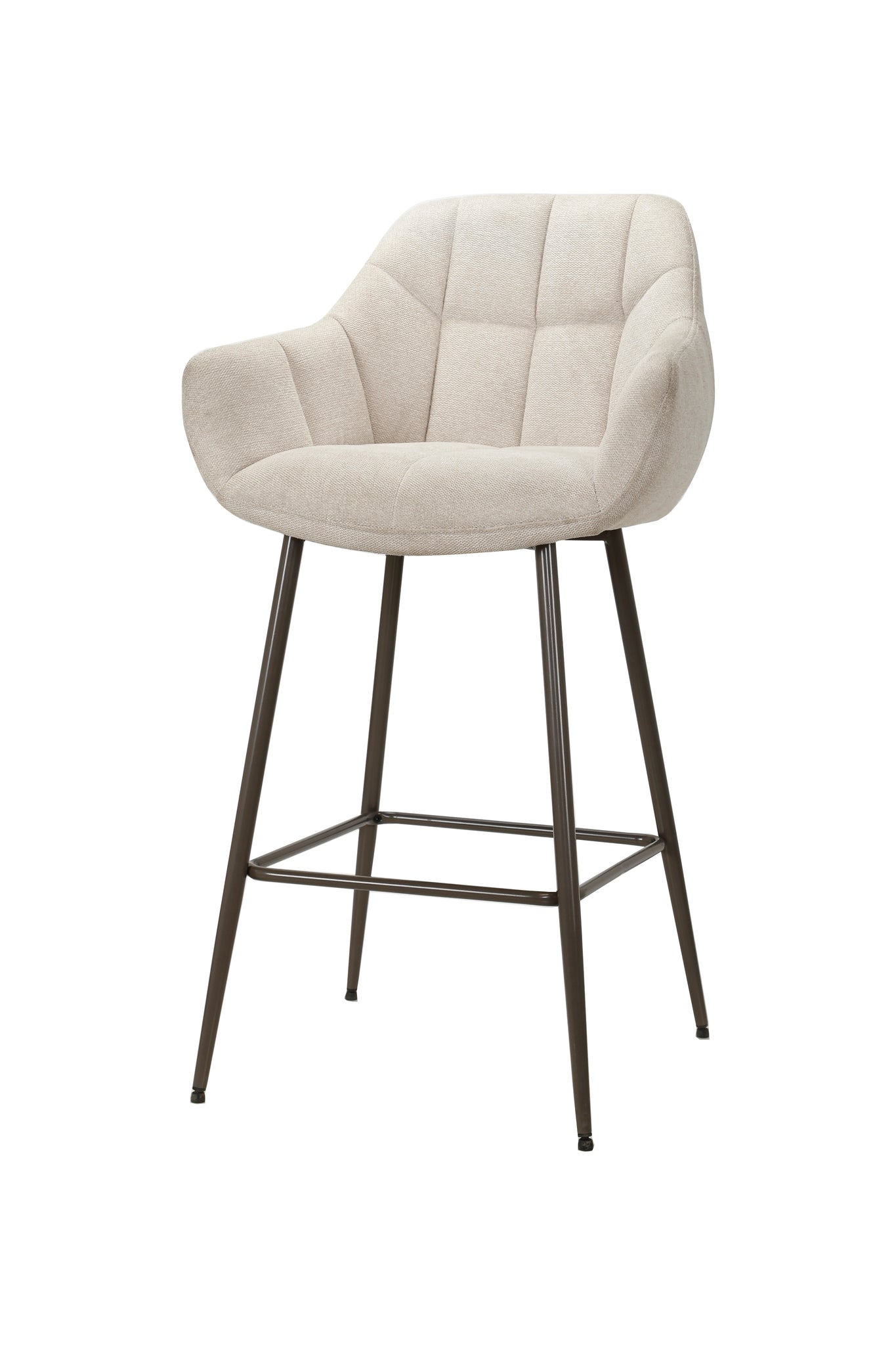 Chaise de bar haute blanc cassé avec accoudoirs (lot de 2)