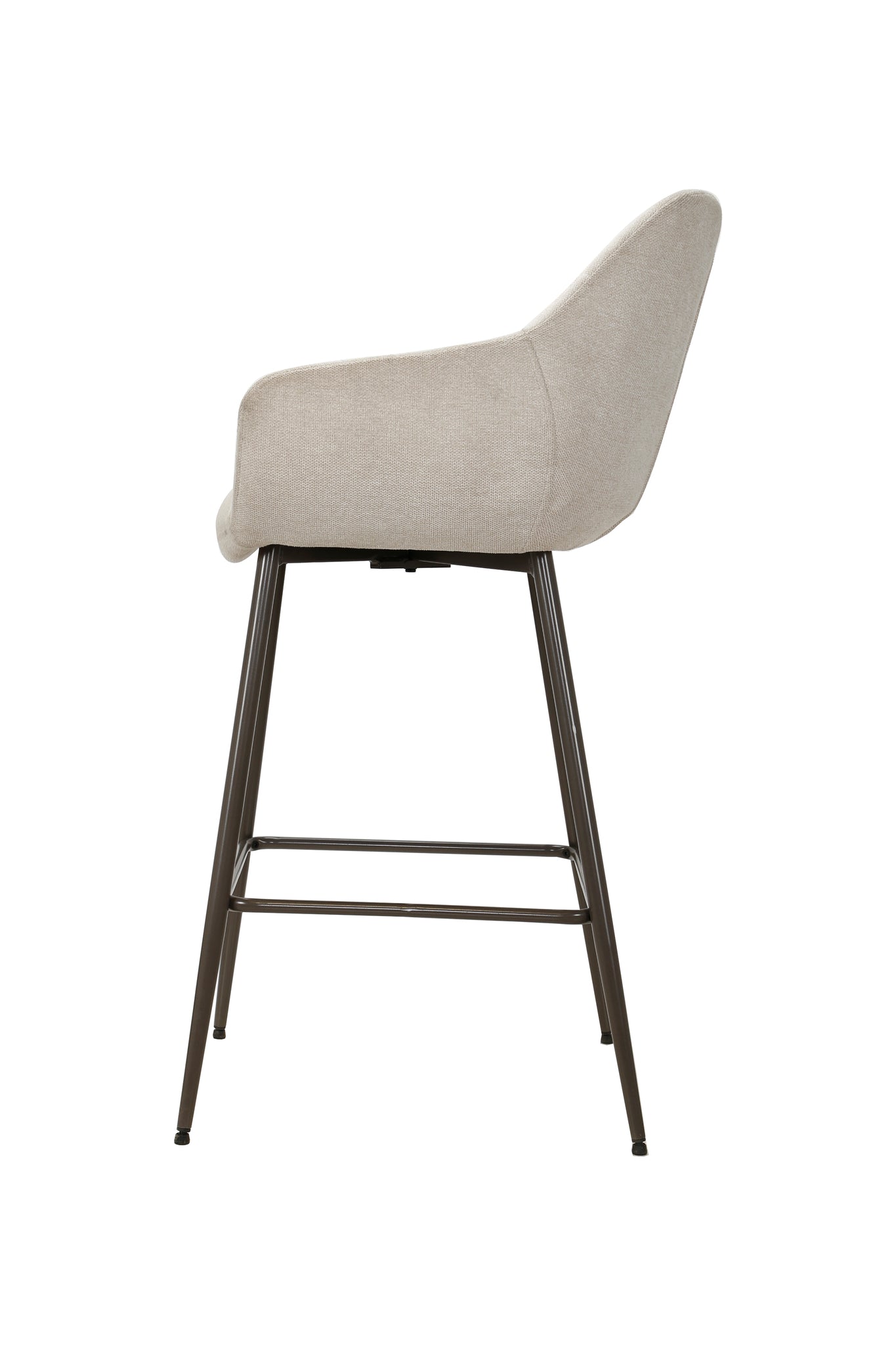 Chaise de bar haute blanc cassé avec accoudoirs (lot de 2)