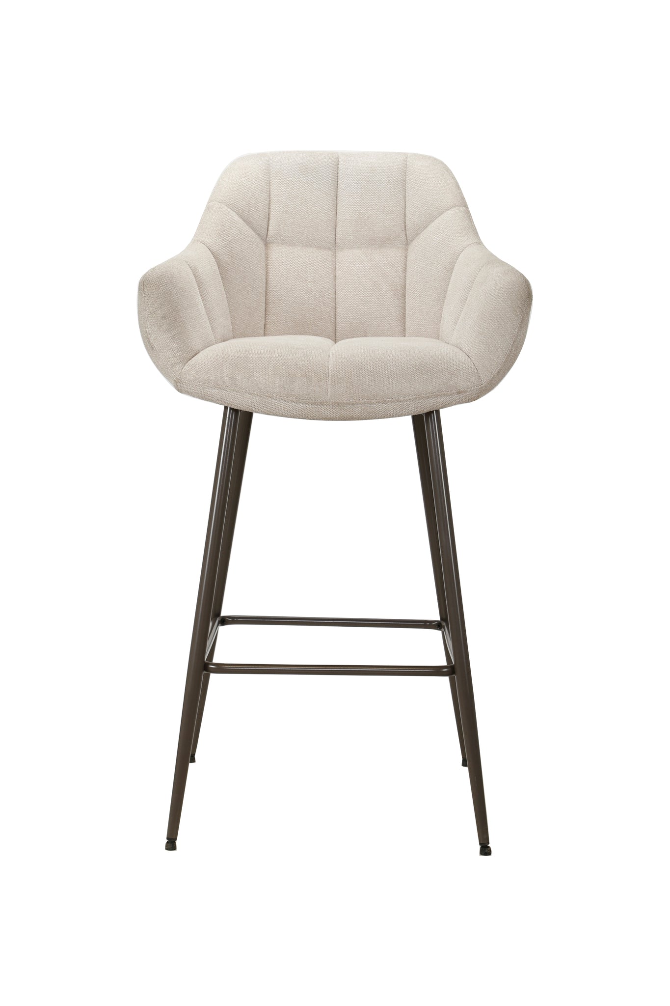 Chaise de bar haute blanc cassé avec accoudoirs (lot de 2)