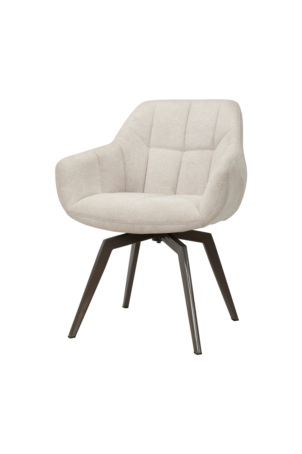 Chaise de salle à manger couleur blanc cassé avec fonction pivotante (lot de 2)