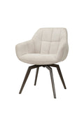 Chaise de salle à manger couleur blanc cassé avec fonction pivotante (lot de 2)