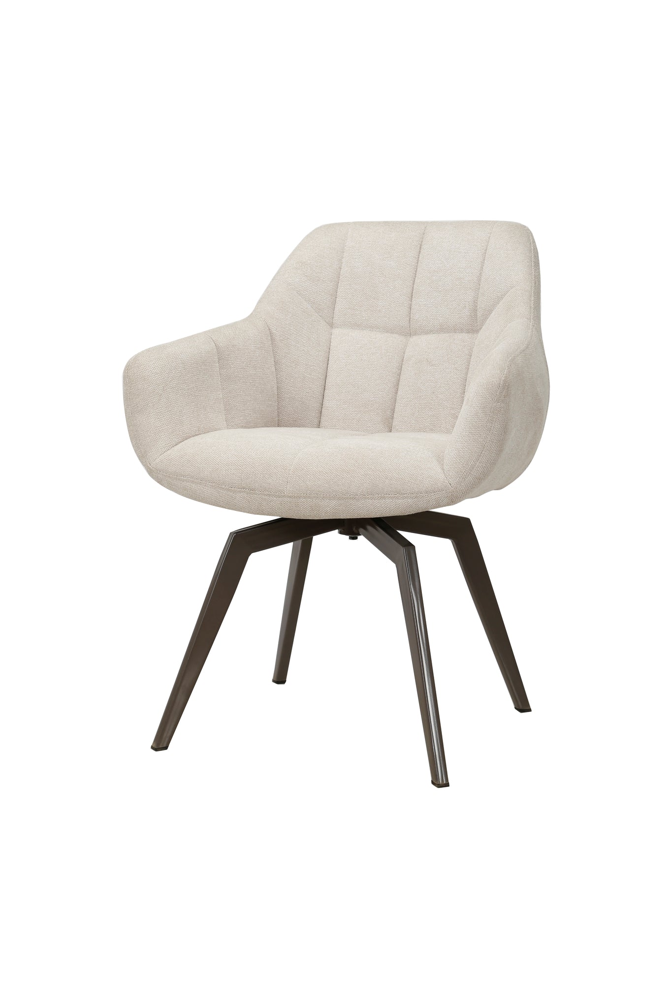 Chaise de salle à manger couleur blanc cassé avec fonction pivotante (lot de 2)