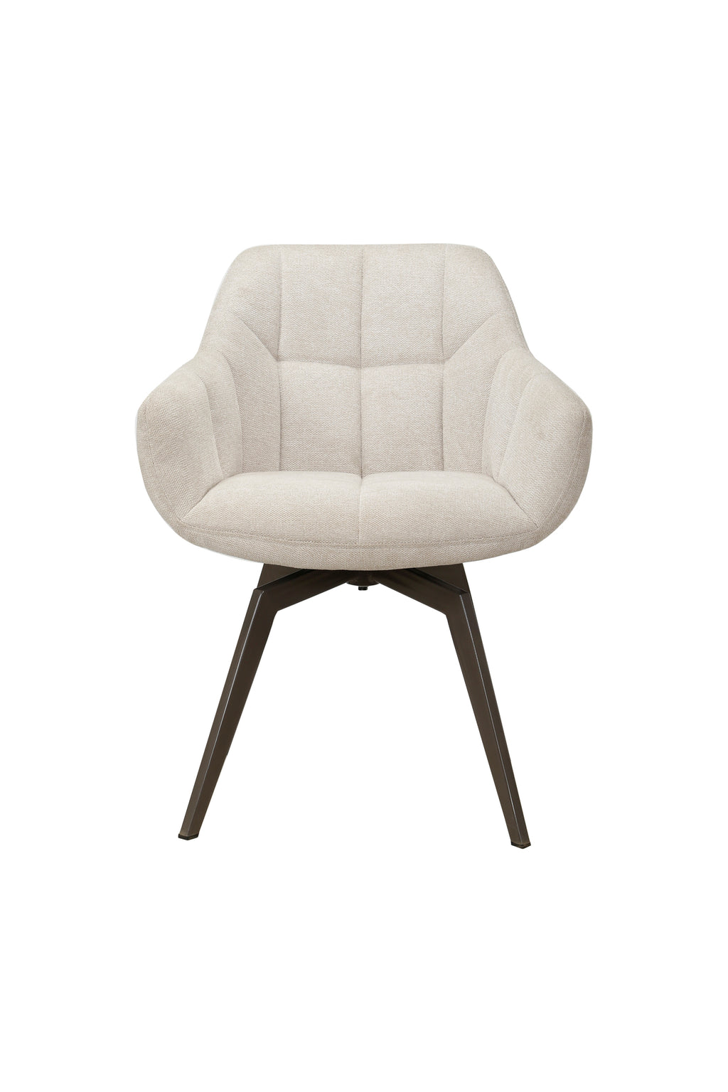 Chaise de salle à manger couleur blanc cassé avec fonction pivotante (lot de 2)