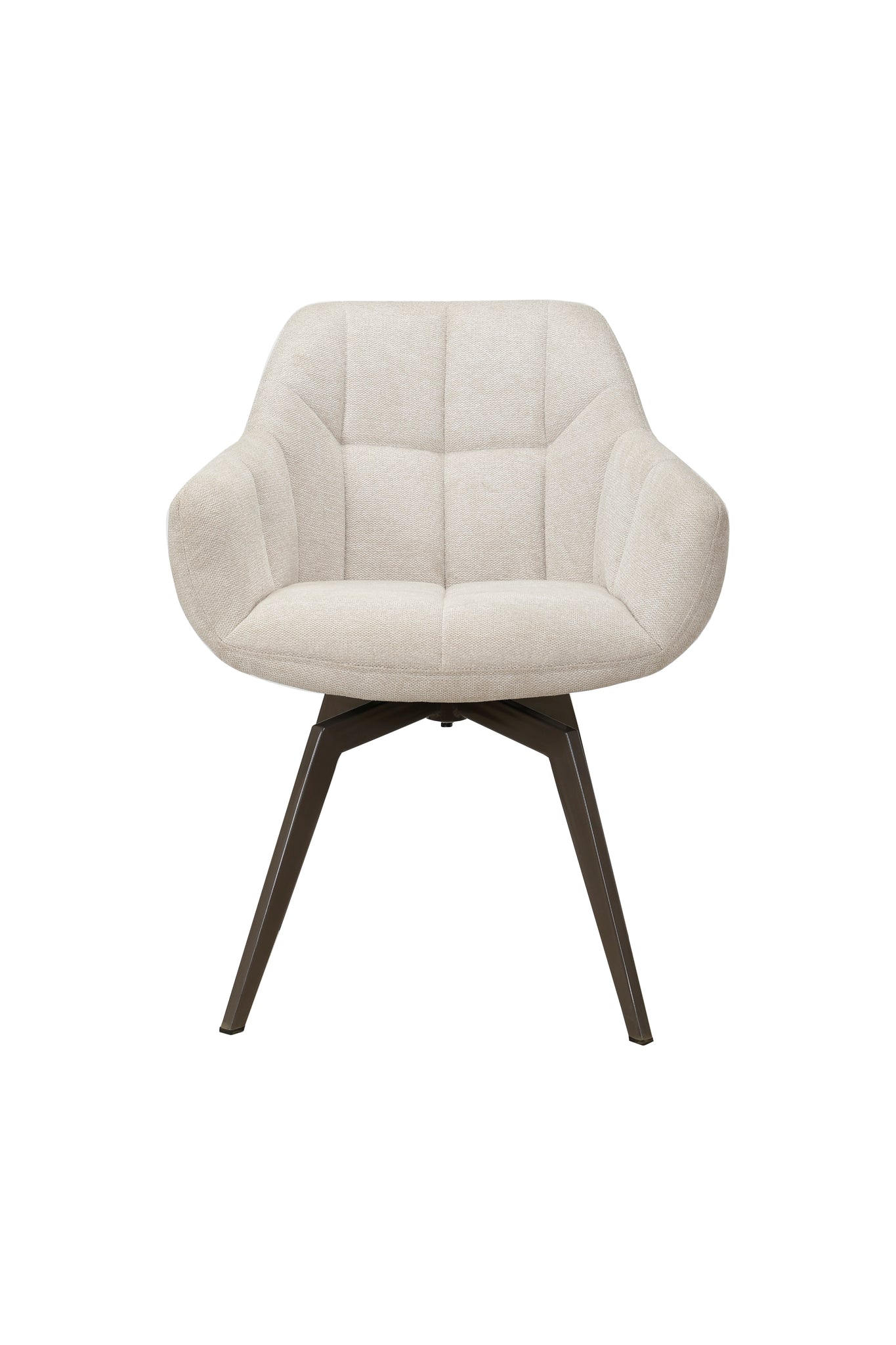 Chaise de salle à manger couleur blanc cassé avec fonction pivotante (lot de 2)