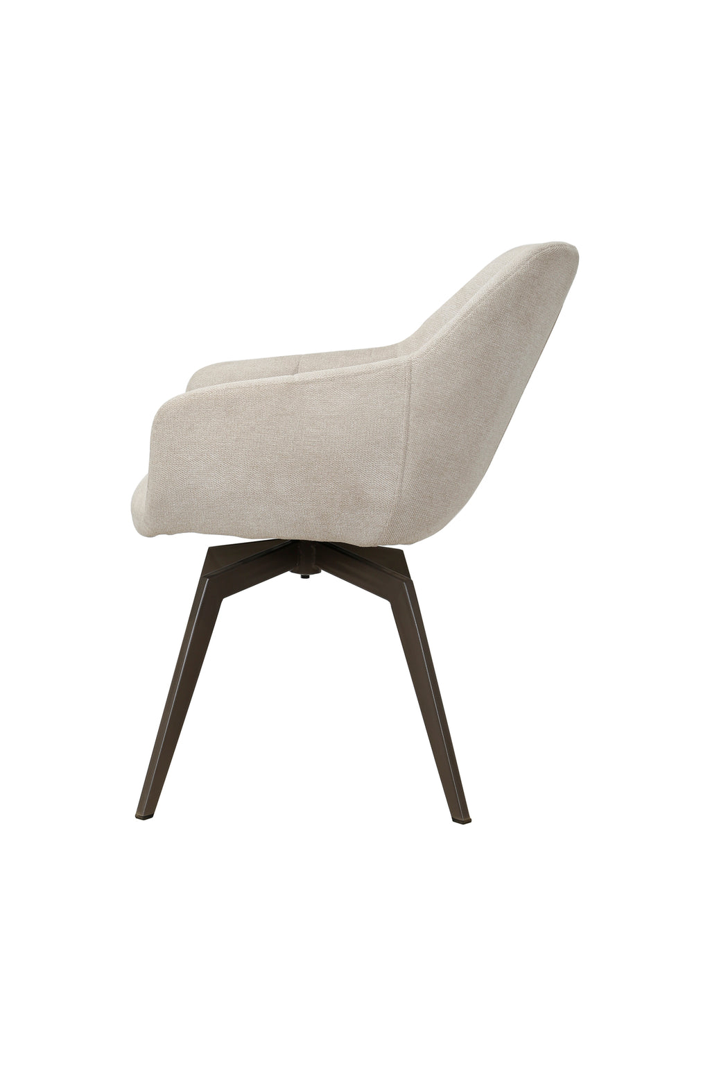 Chaise de salle à manger couleur blanc cassé avec fonction pivotante (lot de 2)