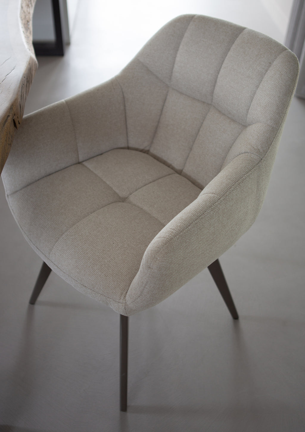 Chaise de salle à manger couleur blanc cassé avec fonction pivotante (lot de 2)