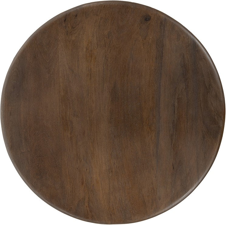 Table basse Ø60, manguier brun, noyer