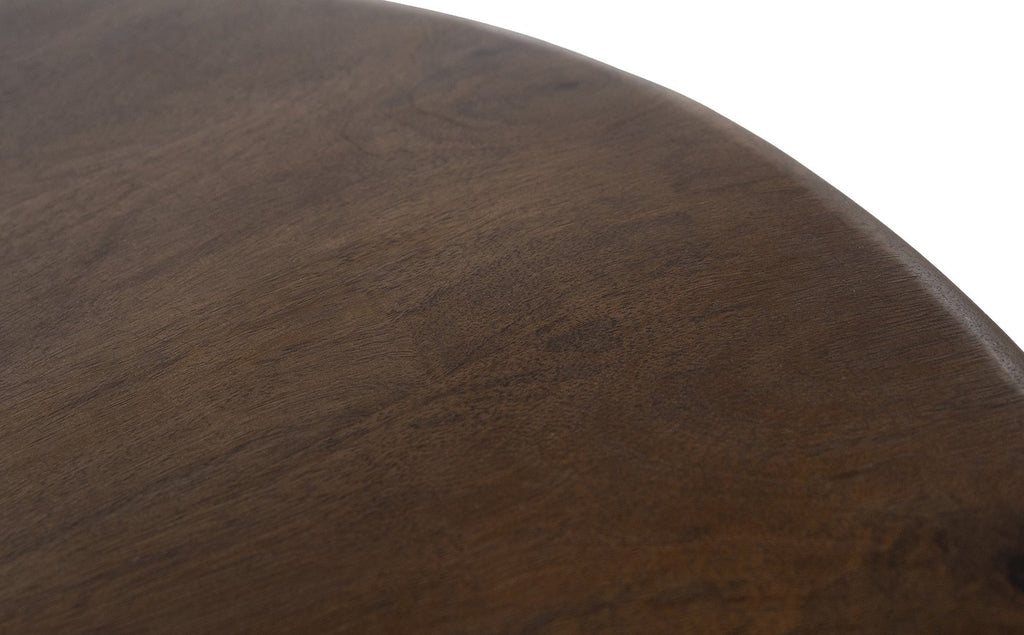 Table basse Ø60, manguier brun, noyer