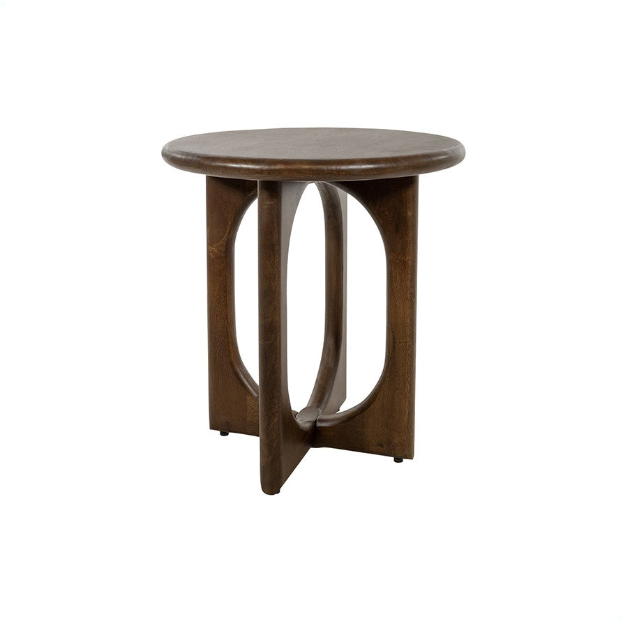 Table d'appoint Ø50, manguier brun noyer