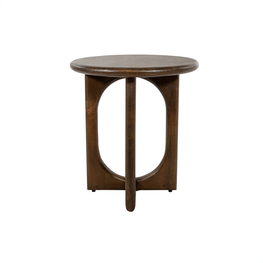 Table d'appoint Ø50, manguier brun noyer