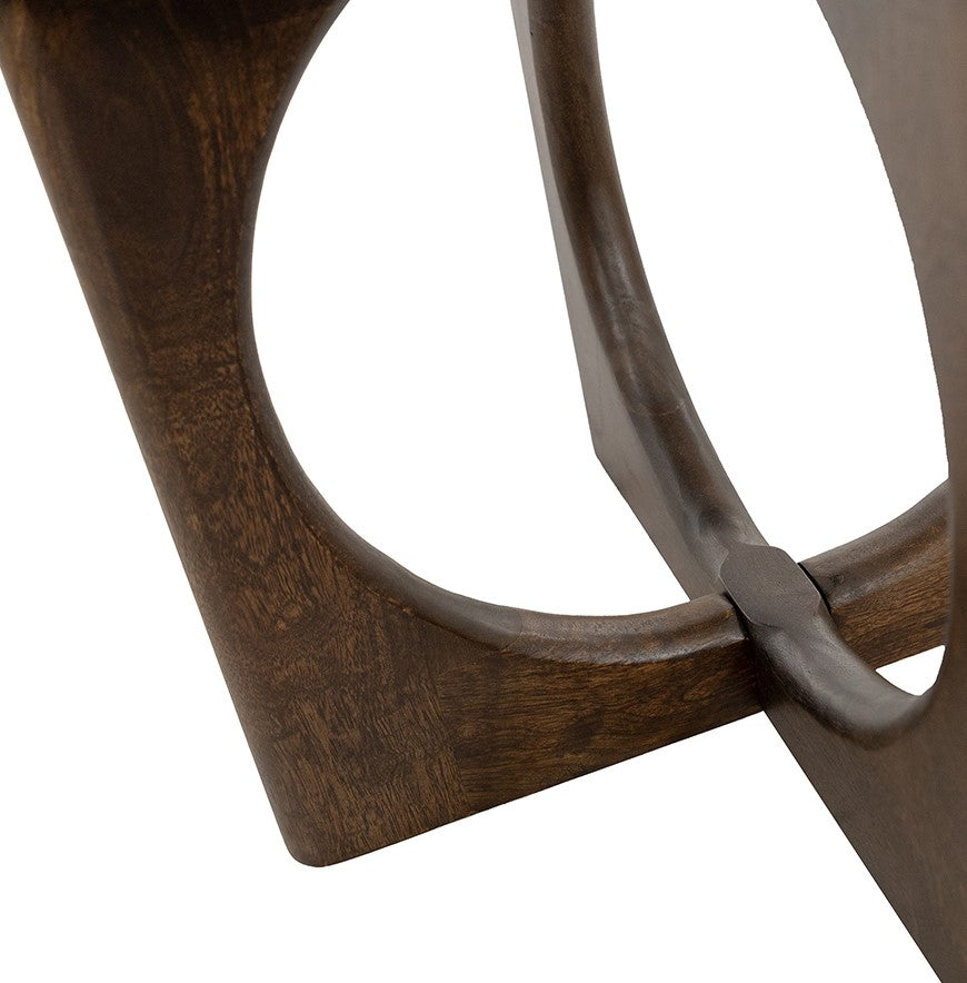 Table d'appoint Ø50, manguier brun noyer