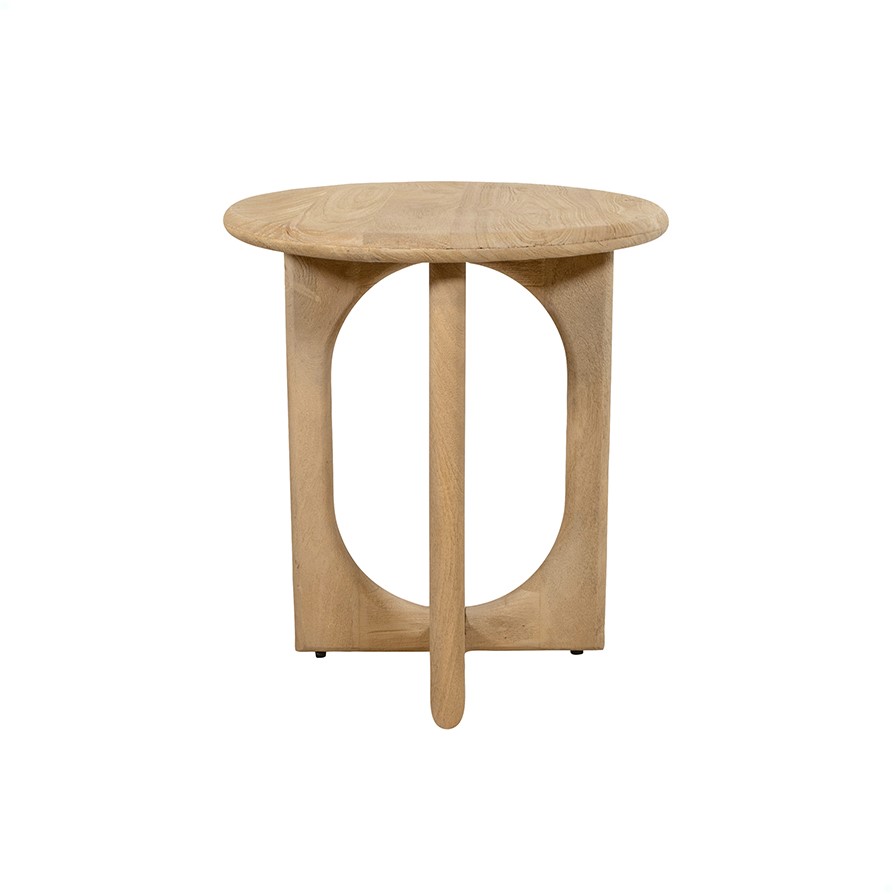 Table d'appoint Ø50, Acacia Groovy naturel